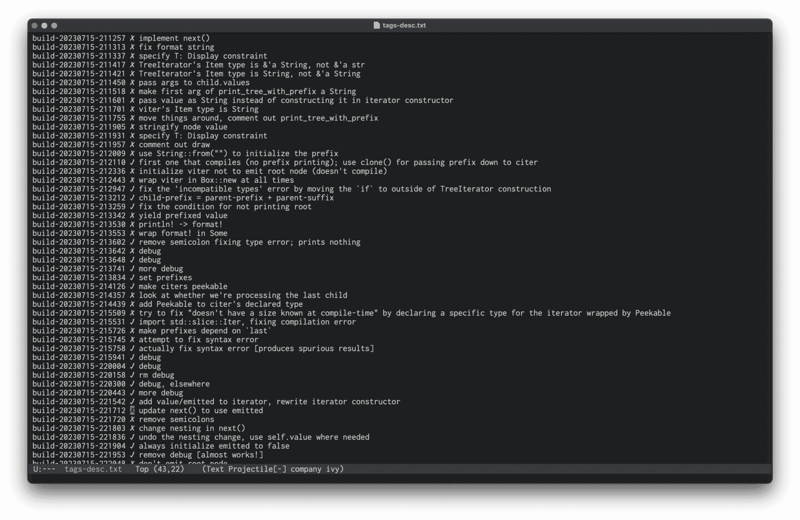 Some compilation attempts